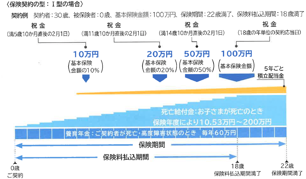 ※保険契約の型がⅡ型の場合、養育年金のお支払いはありません