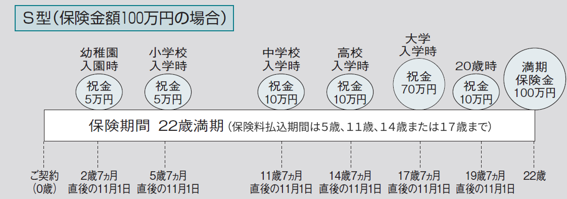 S型(保険金額100万円)の場合の例
